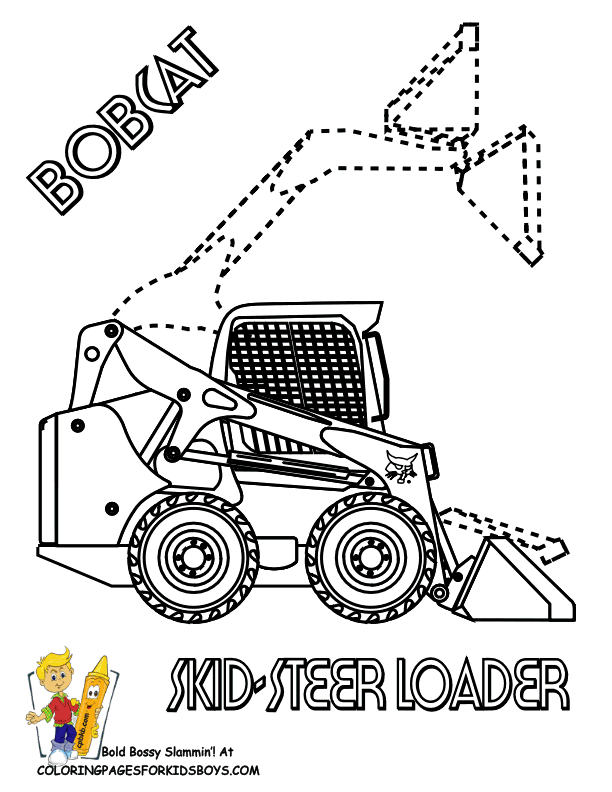 BobCat Skid Steer Loader Construction Coloring Page. You can print ...