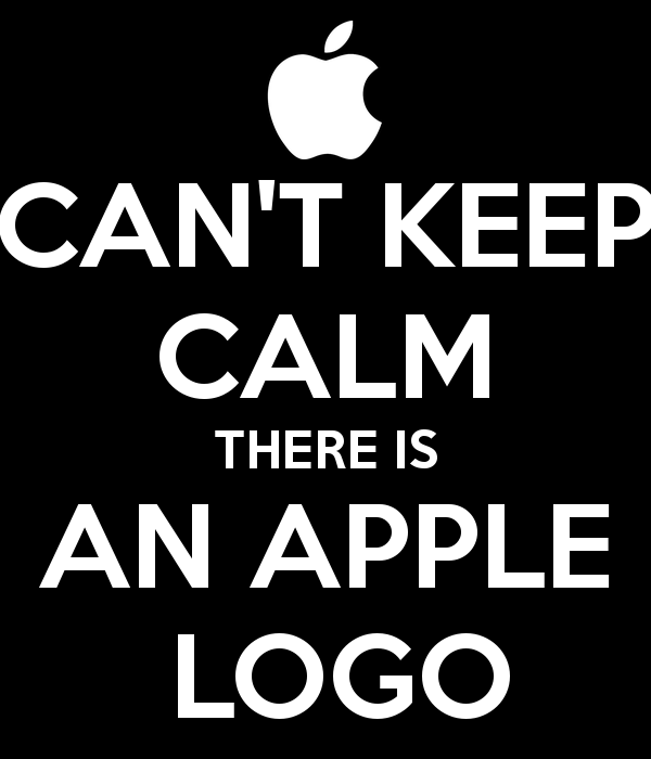 CAN'T KEEP CALM THERE IS AN APPLE LOGO - KEEP CALM AND CARRY ON ...