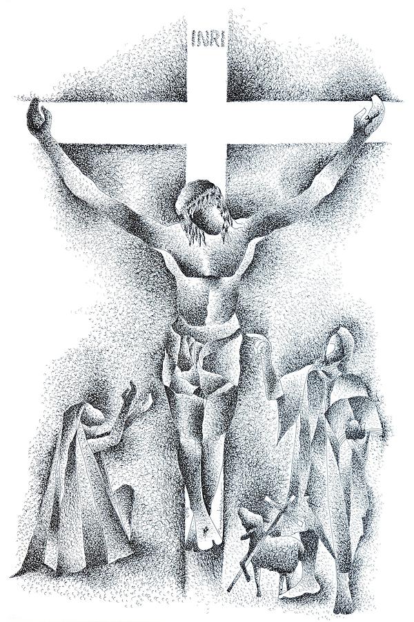Jesus Christ Crucifixtion Drawing by Murugenderan S
