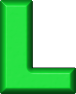 Presentation Alphabets: Green Refrigerator Magnet L