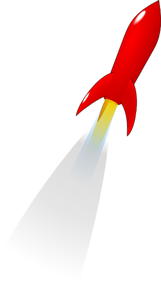 Launching Red Rocket clip art - vector clip art online, royalty ...