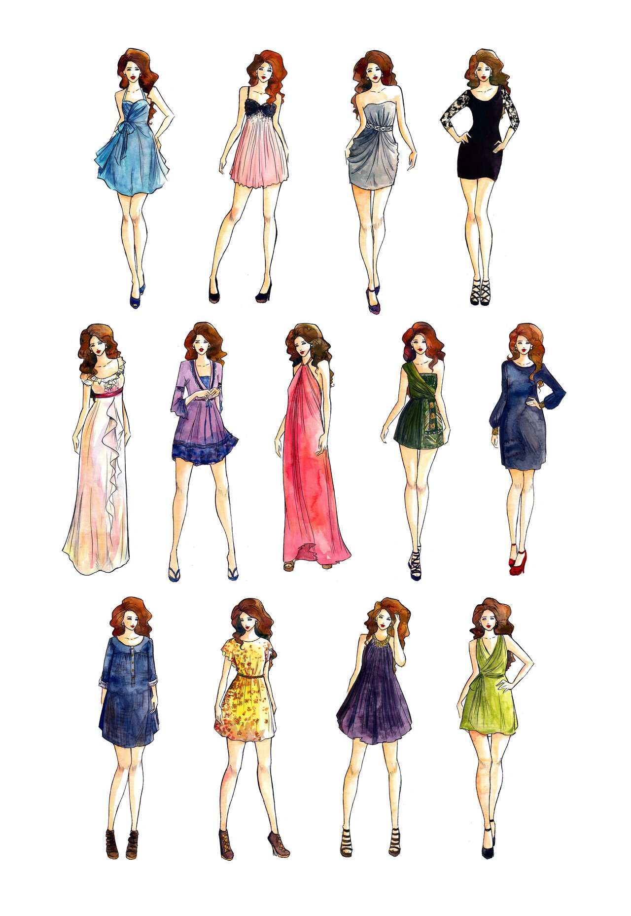 DeviantArt: More Like Dress styles fashion illustration by LouSasa