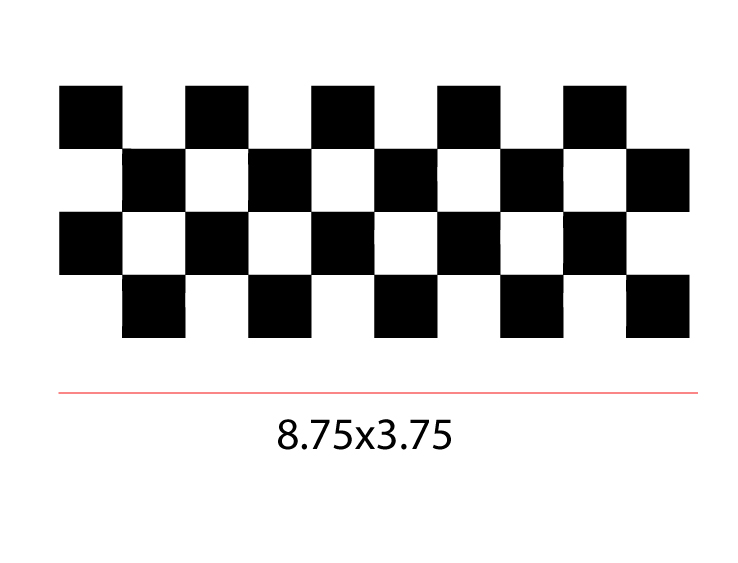 Checker Board Strips 8.75x3.75- Decals Only