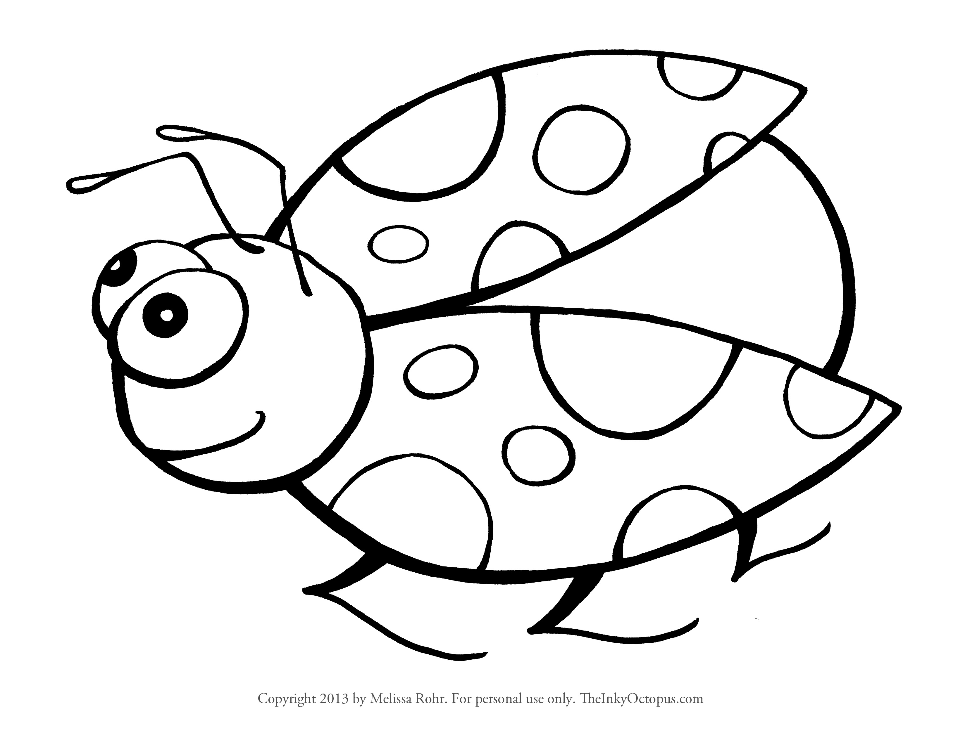 Ladybug Drawing Black and White, Ladybug Coloring Pages Printable ...