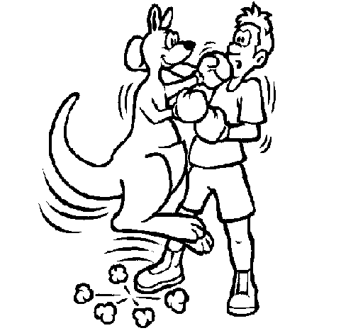 Coloring page Boxer kangaroo to color online - Coloringcrew.