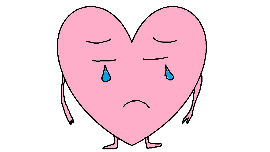 Pink Heart Crying Clipart
