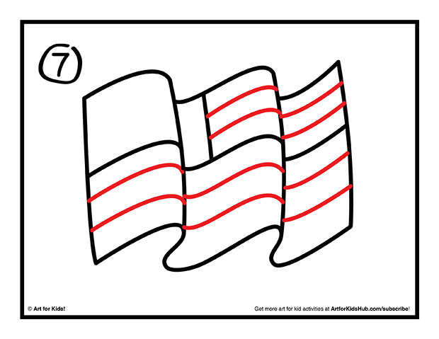 How To Draw The American Flag - Art for Kids Hub