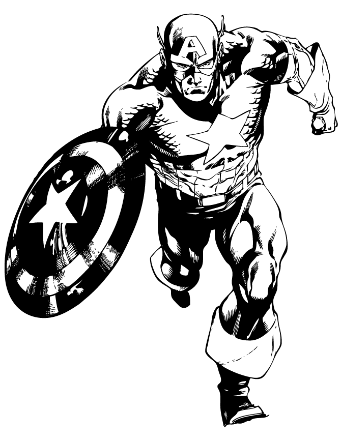 Marvel Comic Captain America Coloring Page | Free Printable ...