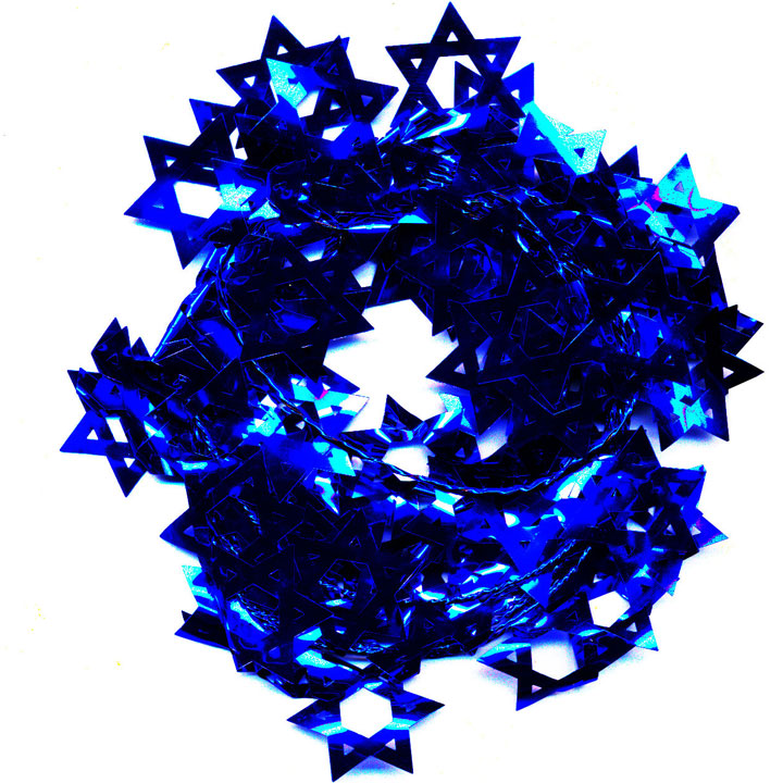 Blue Star of David Wire Garland