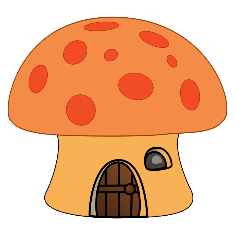 Clipart - Orange mushroom house