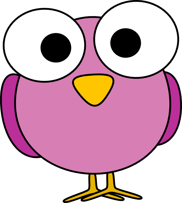 Clipart - Pink googley-eye bird
