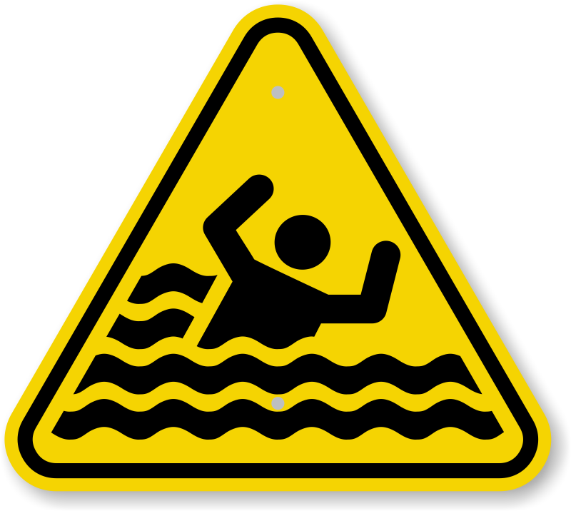 ISO Beware Of Drowning Warning Sign Symbol - Ships Free, SKU: IS ...