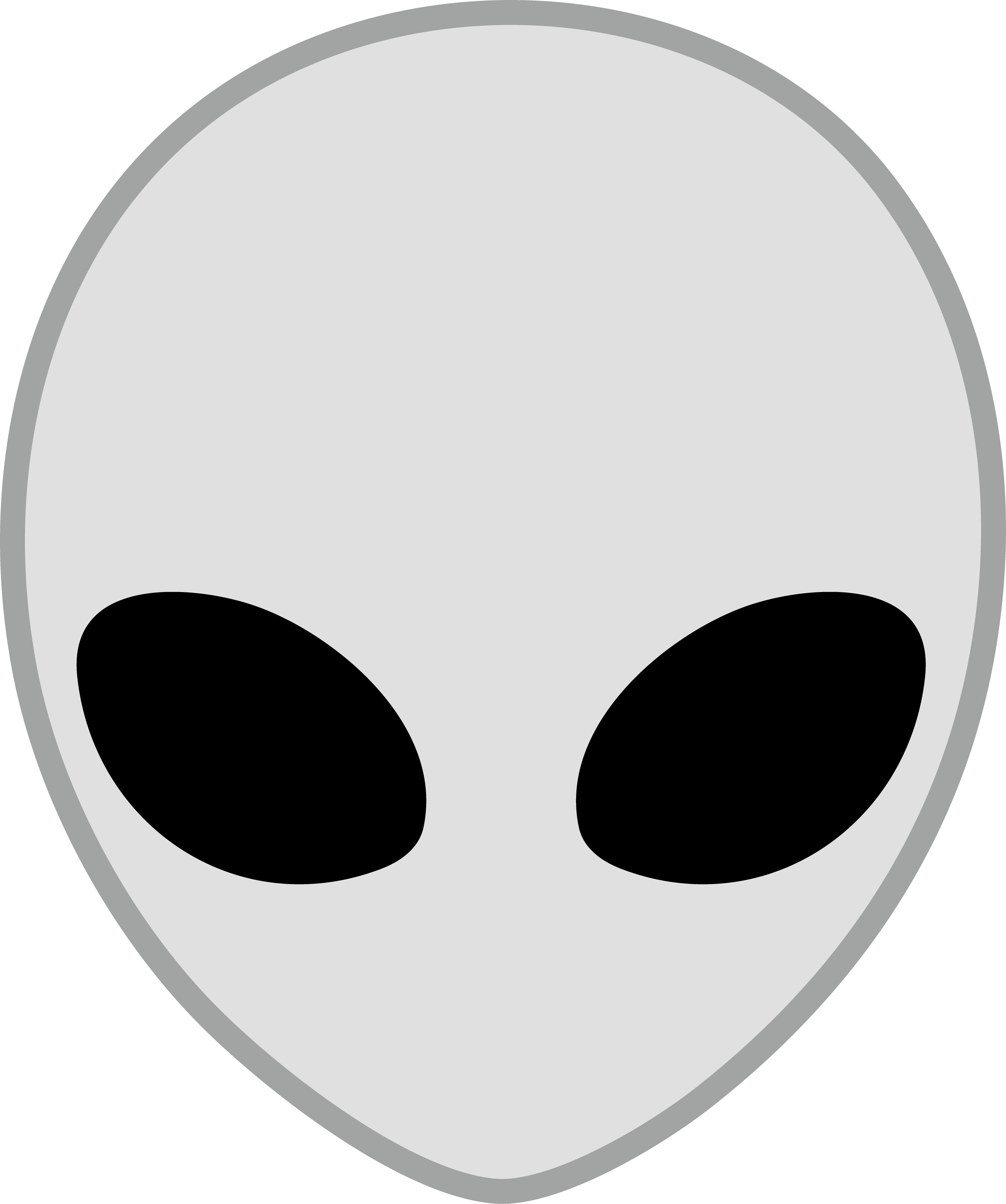 Simple Grey Alien Head - Free Clip Art