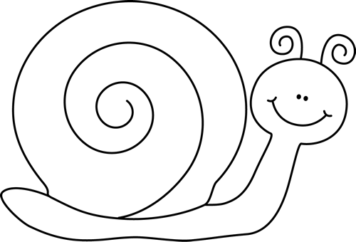 Black and White Snail Clip Art - Black and White Snail Image
