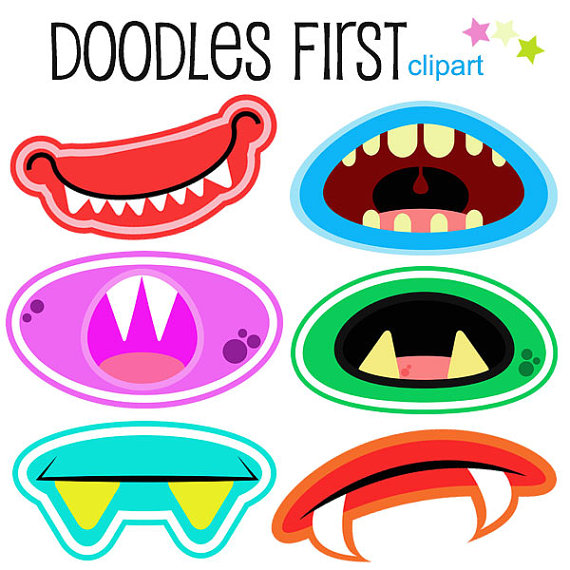 Monster Mouths Clipart Digital Clip Art for by DoodlesFirst