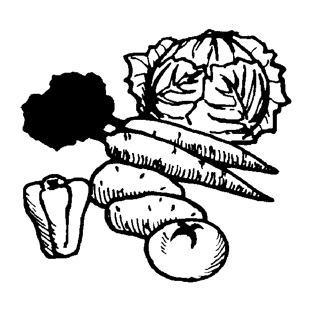 free clipart vegetables black and white - photo #3