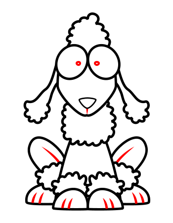 Drawing a cartoon poodle
