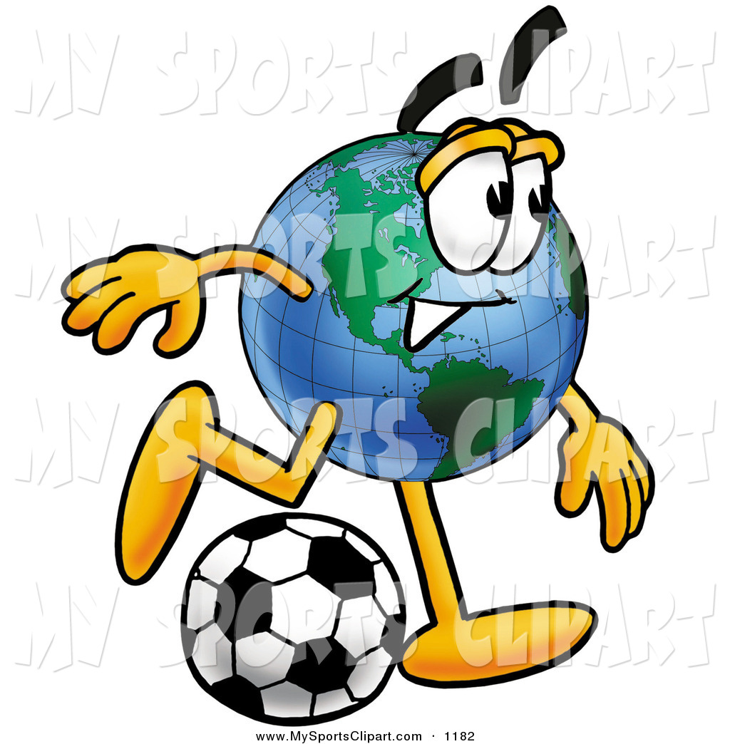 Sports Clip Art of a Sporty World Earth Globe Mascot Cartoon ...