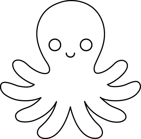 sea animals clipart black and white - photo #8