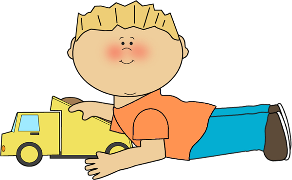Boy Playing with Dump Truck Clip Art - Boy Playing with Dump Truck ...