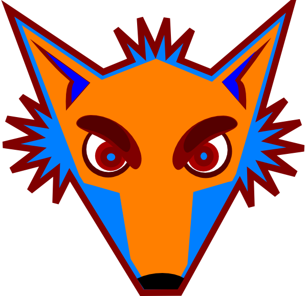 Blue Fox Head clip art - vector clip art online, royalty free ...