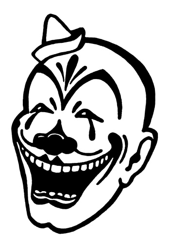 Outline Evil Clown Tattoo Design