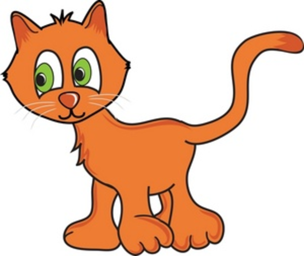 Curious Orange Cartoon Kitty Cat Smu image - vector clip art ...