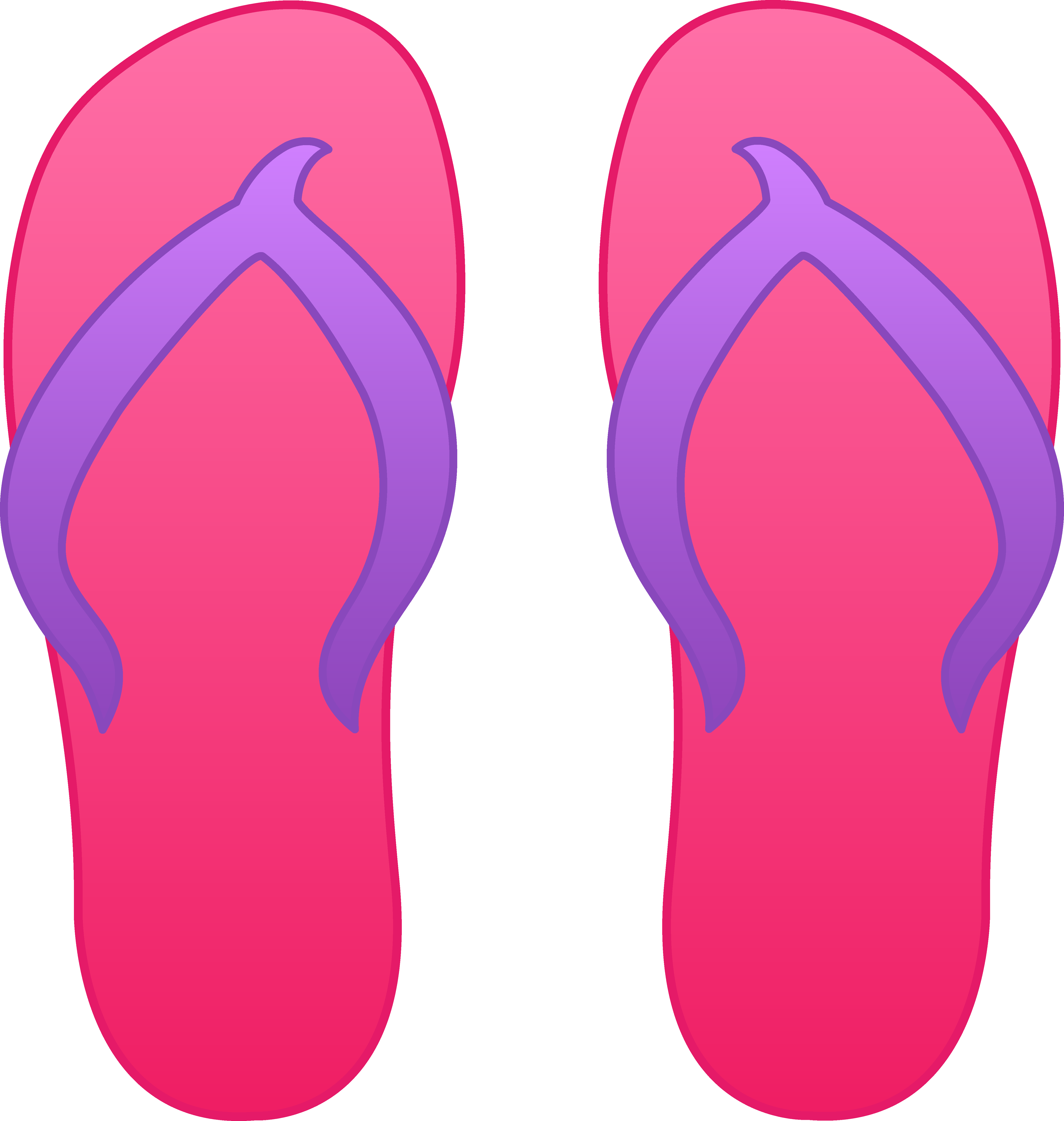 Pink Flip Flops - Free Clip Art