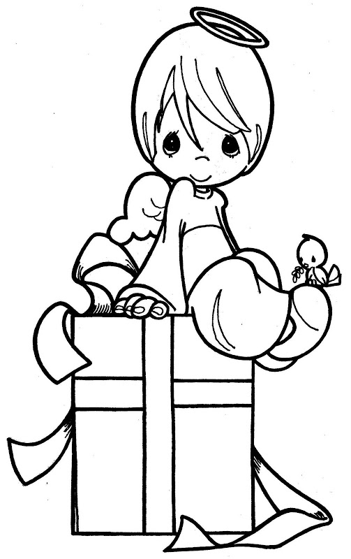 Angel in a gift – precious moments coloring pages Guardian Angel ...