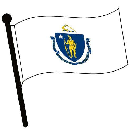 Massachusetts Waving Flag Clip Art