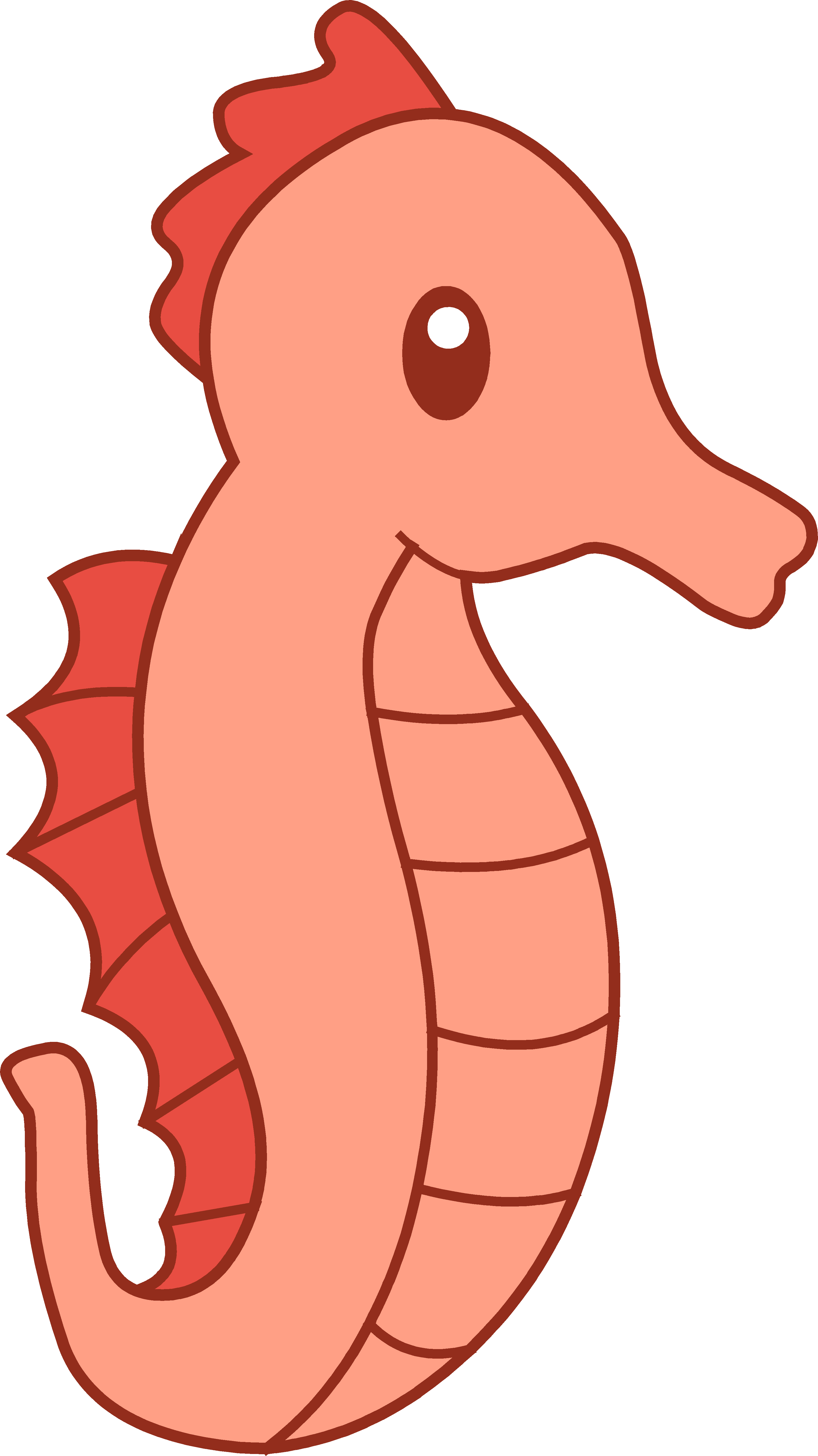 Cute Red Seahorse Clipart - Free Clip Art