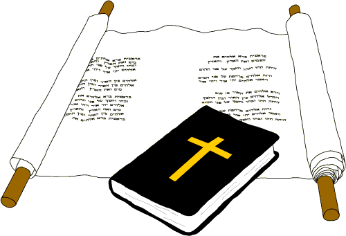 Clip Art - Empty Tomb, Church, Bible and Scroll, Praying Hands