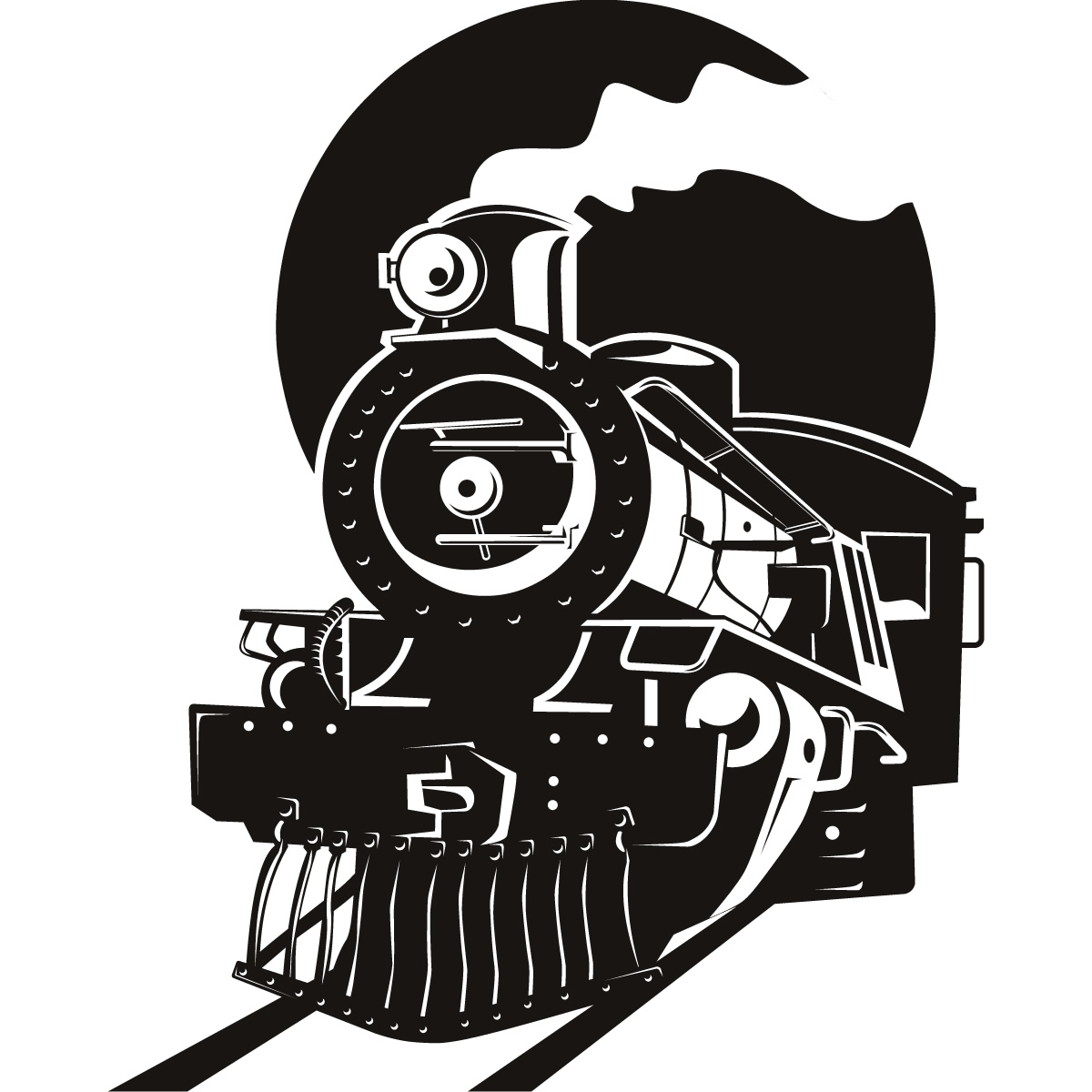 steam train clipart black and white - photo #31