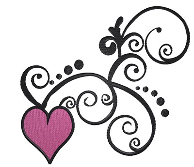 Embellishments Embroidery Design: Swirl Heart from King Graphics