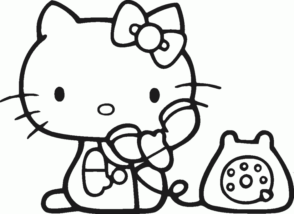 Hello Kitty Coloring Pages Print Phone Kitty Printable Coloring ...