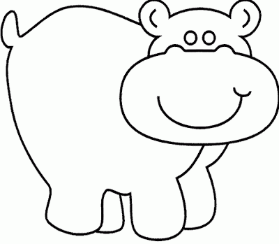 Cute Hippo Coloring Pages To Kids