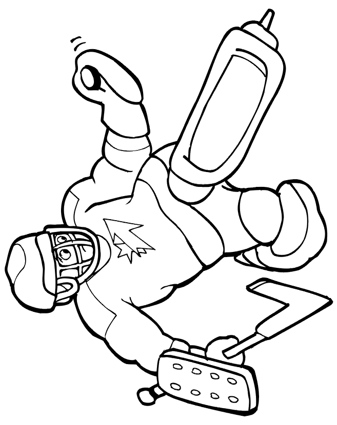 Hockey Coloring Page | Goalie's