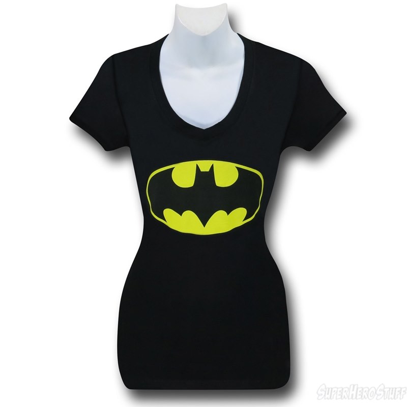 Batman Symbol Slim V-Neck Women's T-