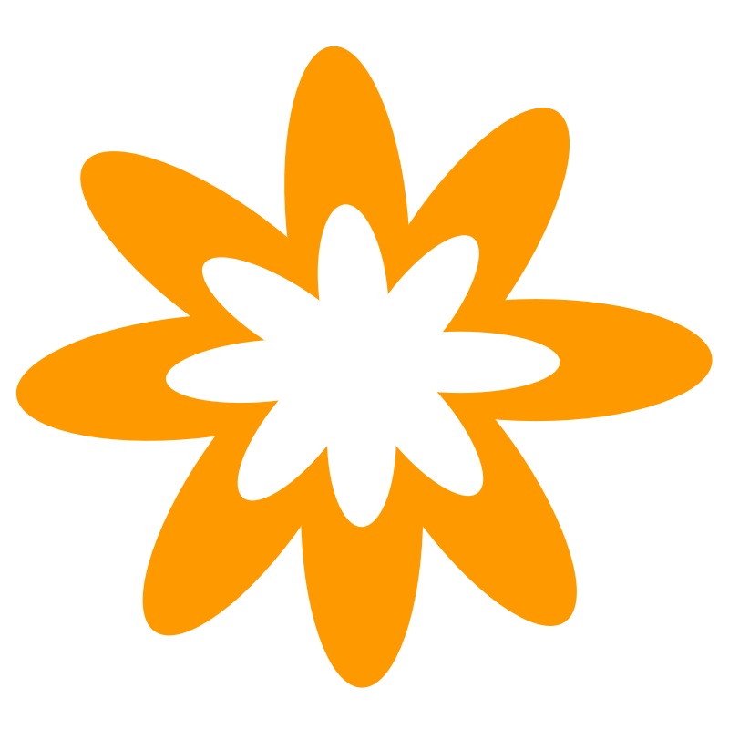 Clipart - Orange Burst Flower