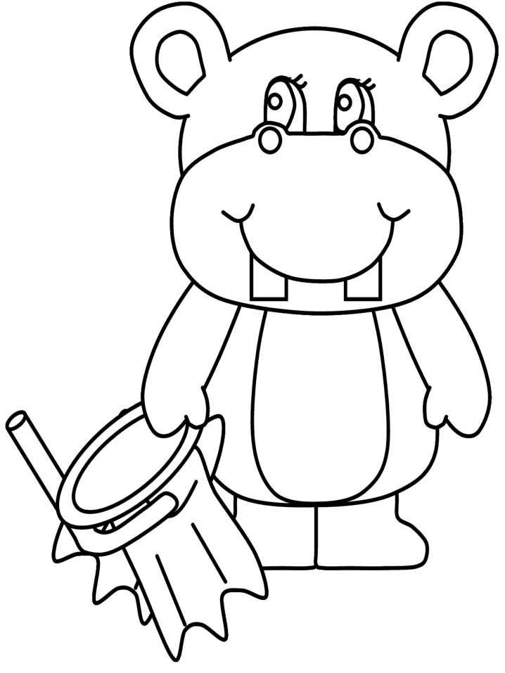 hippo coloring page | Coloring Picture HD For Kids | Fransus ...