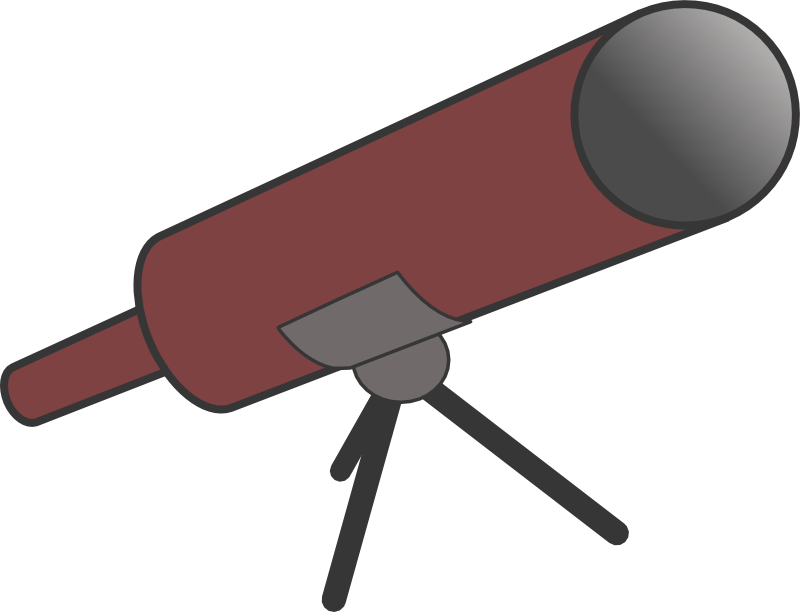 Clipart - Simple cartoony telescope with tripod
