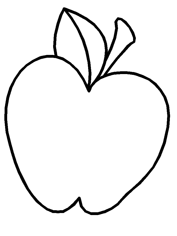 Apple With Inchworm Coloring Pages