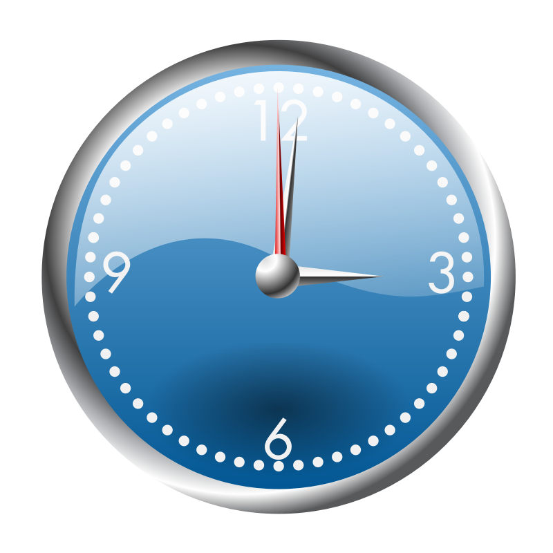 Clipart - A blue and chrome clock