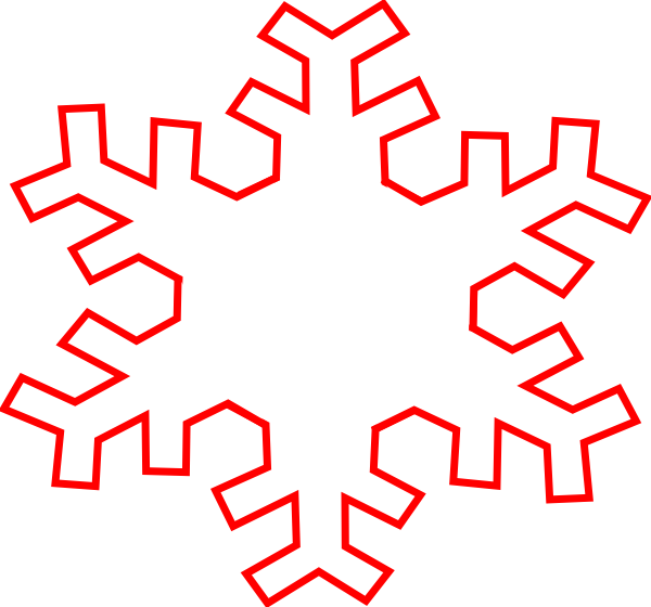 Red Snowflake Outline clip art - vector clip art online, royalty ...