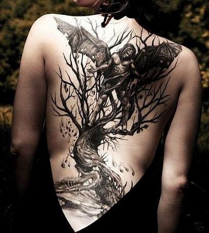 The black and grey gnarly tree, awesome. | Tattoo ideas | Pinterest
