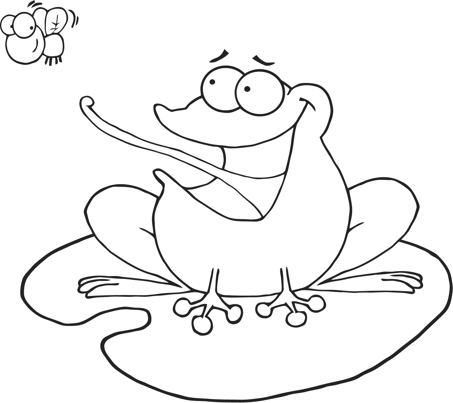 frog catching a fly coloring pages printable pictures : - Coloring ...