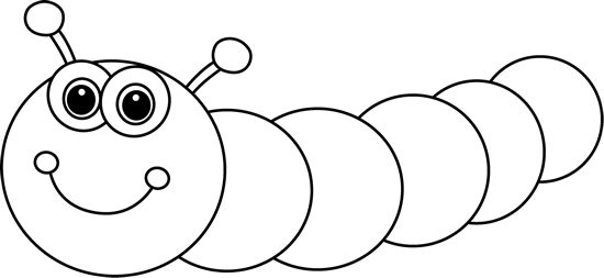 Black and White Cartoon Caterpillar | cartoon animals | Pinterest