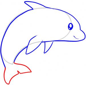 Animals - How to Draw a Dolphin for Kids