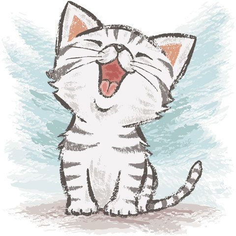Love the kitty glee! Drawing paintbrush-Cats by Toru Sanogawa, via ...