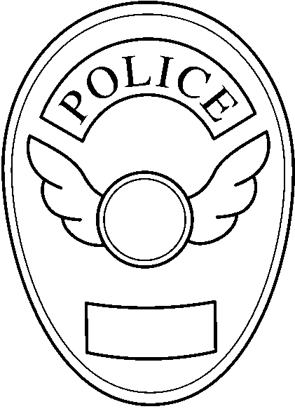 Police Badge Coloring Page - Drawing Kids
